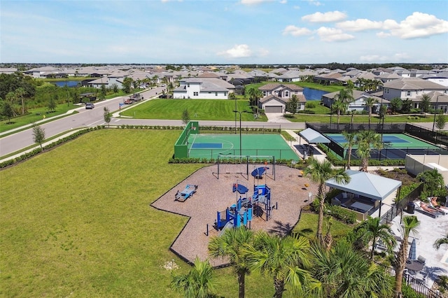 aerial view featuring a residential view