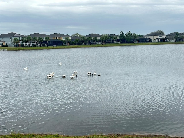 property view of water featuring a residential view