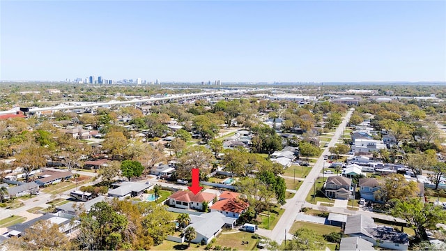 bird's eye view featuring a residential view and a city view