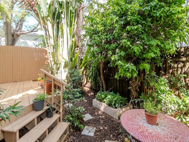 view of yard with a patio area and a fenced backyard