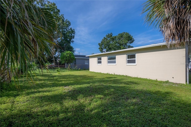 view of yard featuring fence