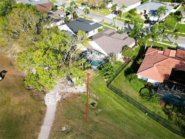 aerial view with a residential view