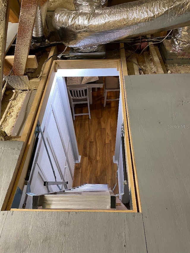 view of entry to storm shelter