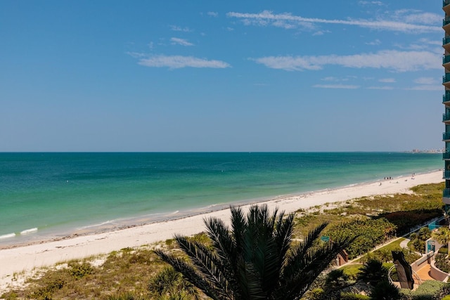 property view of water with a beach view