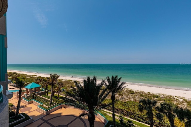 water view featuring a beach view