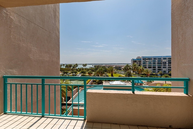 balcony with a water view