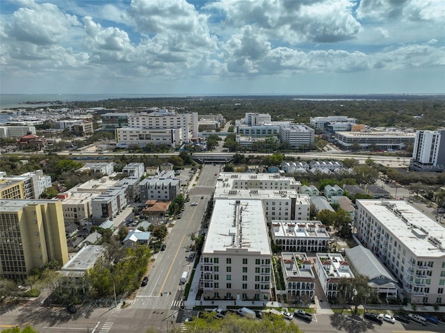 bird's eye view with a view of city