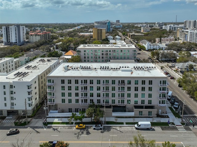 drone / aerial view featuring a view of city