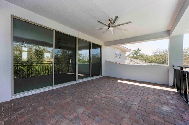 view of patio / terrace featuring a ceiling fan