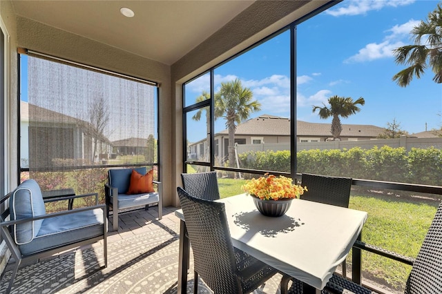 view of sunroom