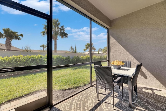 view of sunroom