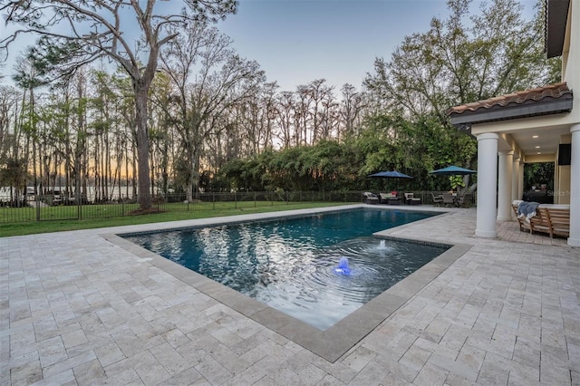 5914 Fitzgerald Rd, Odessa, FL 33556 - view of swimming pool with a patio area and fence