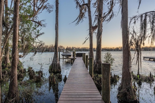 5914 Fitzgerald Rd, Odessa, FL 33556 - dock area featuring boat lift and a water view