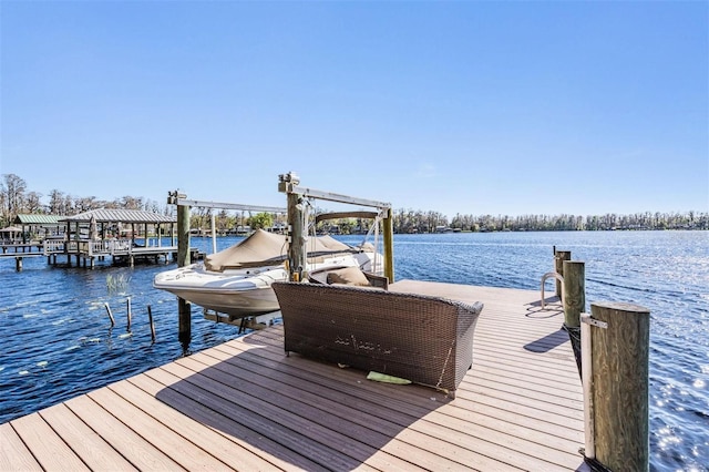 5914 Fitzgerald Rd, Odessa, FL 33556 - dock with a water view and boat lift