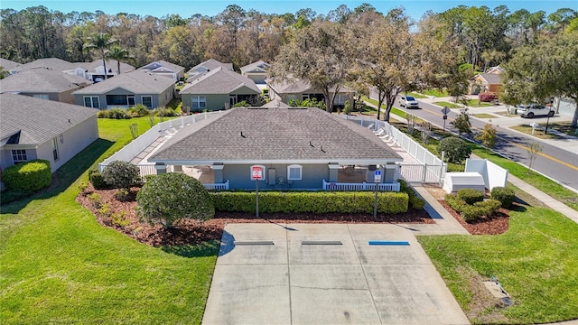 aerial view with a residential view