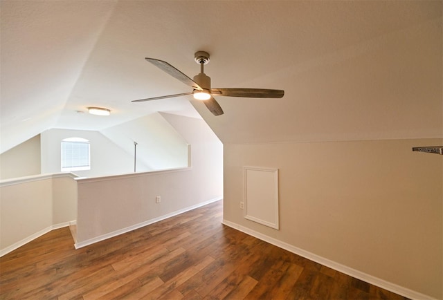 9730 Lake Chase Island Way Unit 9730, Tampa, FL 33626 - bonus room with ceiling fan, lofted ceiling, and wood finished floors