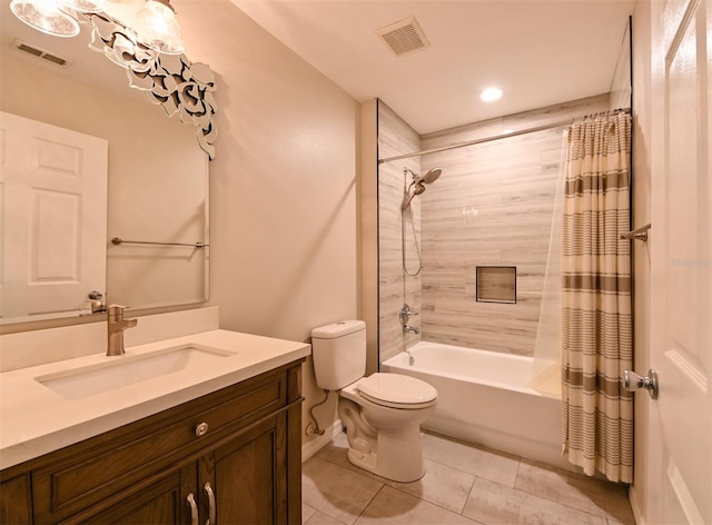 9730 Lake Chase Island Way Unit 9730, Tampa, FL 33626 - bathroom featuring vanity, shower / tub combo, and tile patterned floors