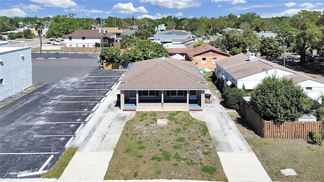 drone / aerial view with a residential view