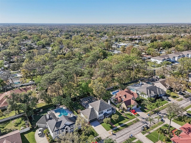 aerial view with a residential view