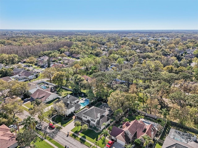 drone / aerial view with a residential view