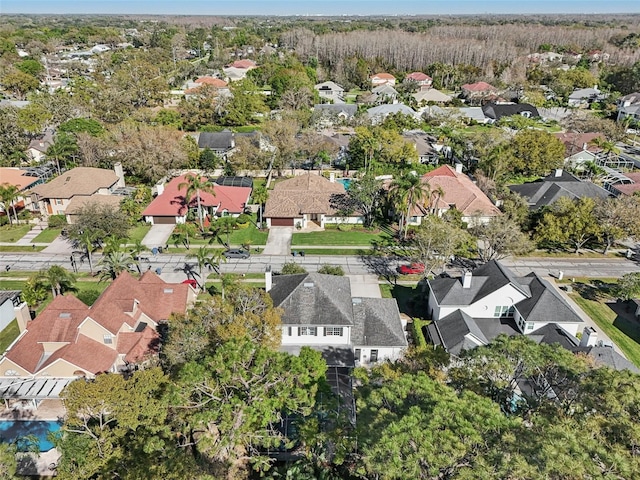 aerial view with a residential view