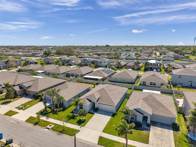 birds eye view of property with a residential view