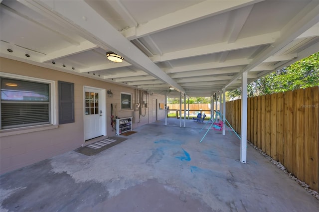 view of patio with fence