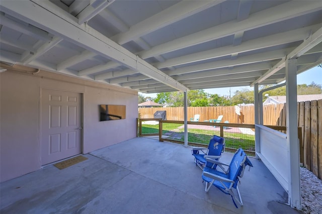 view of patio / terrace with fence