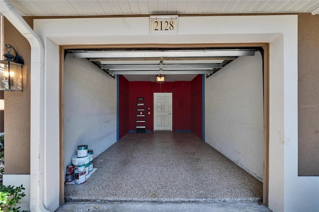 view of garage