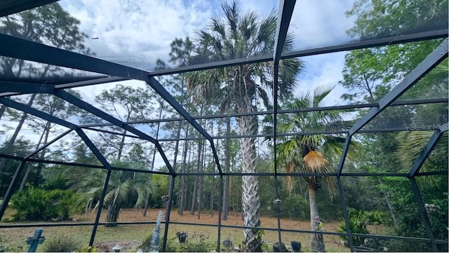 exterior space with glass enclosure
