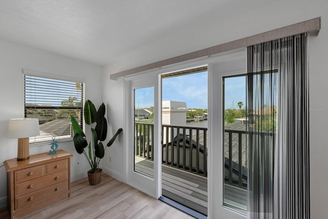 6606 Dolphin Cove Dr, Apollo Beach, FL 33572 - entryway featuring light wood-style floors and baseboards