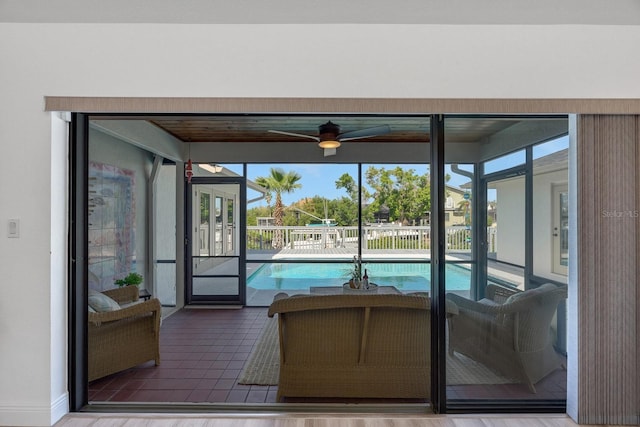 6606 Dolphin Cove Dr, Apollo Beach, FL 33572 - view of swimming pool with ceiling fan