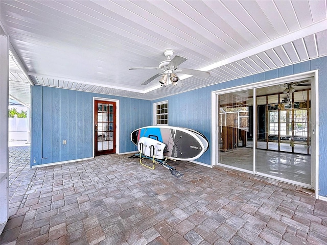 view of patio / terrace featuring a ceiling fan