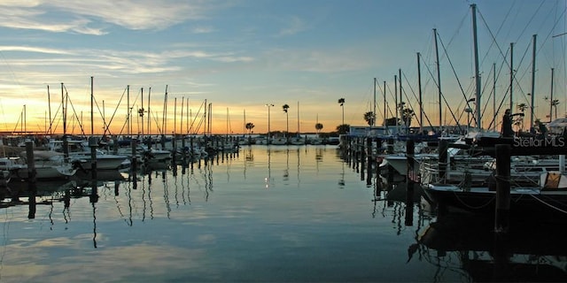 exterior space with a boat dock