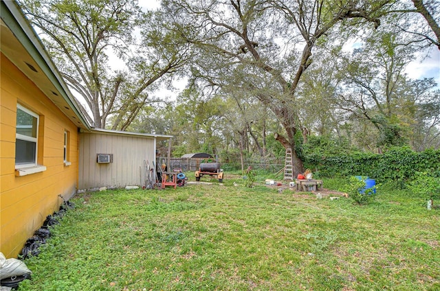 view of yard with fence