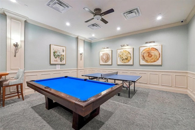 playroom featuring carpet and visible vents