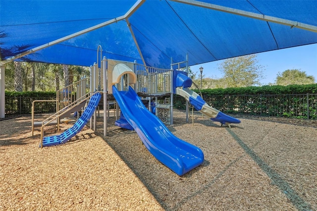 community play area with fence