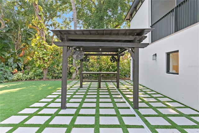 view of patio / terrace with a pergola