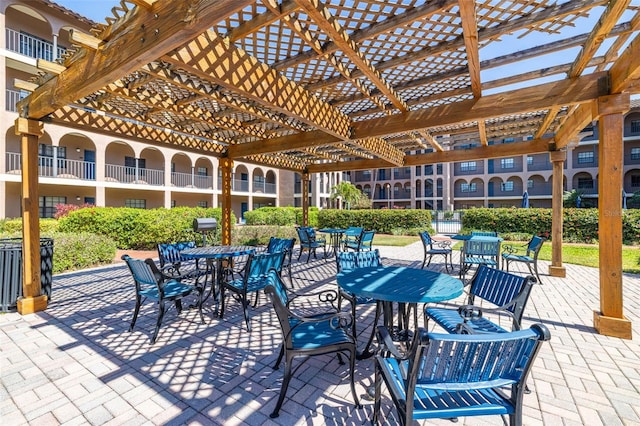 view of patio with a pergola