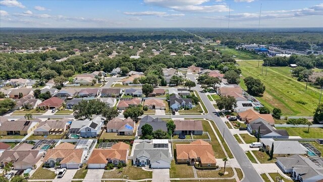 drone / aerial view with a residential view