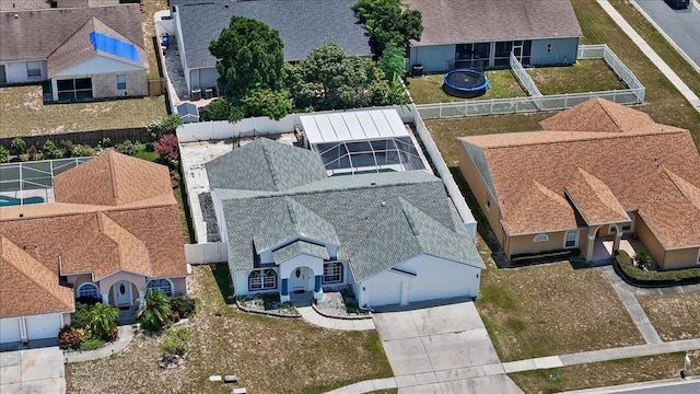 drone / aerial view with a residential view