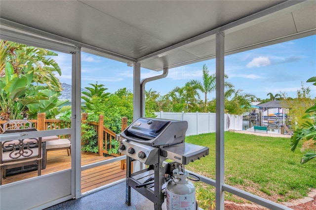 view of sunroom