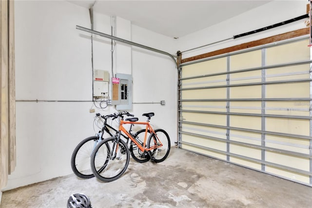 garage with electric panel