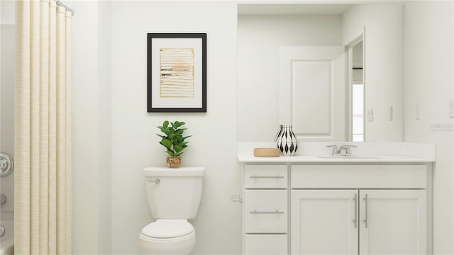 bathroom featuring toilet and vanity