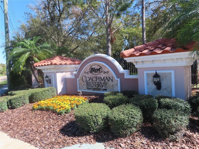 view of community sign