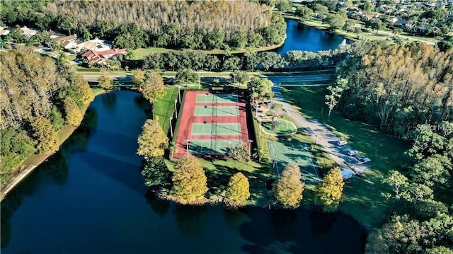 3798 Darston St, Palm Harbor, FL 34685 - aerial view featuring a water view and a wooded view