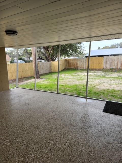 view of unfurnished sunroom