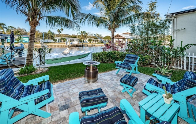 view of patio with fence