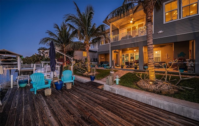 exterior space with a balcony and a patio