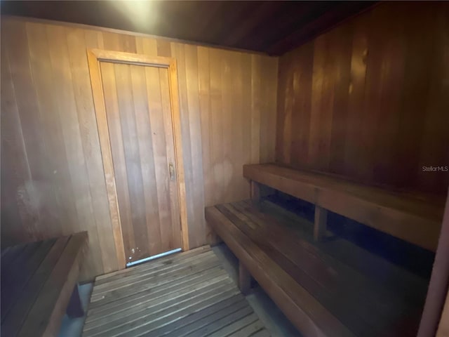 view of sauna